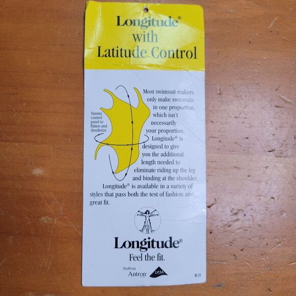 NWOT Longitude S Women's Vintage 80s 90s Retro One Piece Tummy Control Swimsuit - Picture 8 of 11